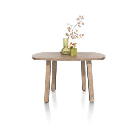 Pavarotti, table 130 x 110 cm - oval - 4 pieds métal avec accents bois - Hendes and Hazel
