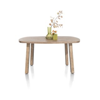Pavarotti, table 150 x 120 cm - oval - 4 pieds métal avec accents bois - Henders and Hazel