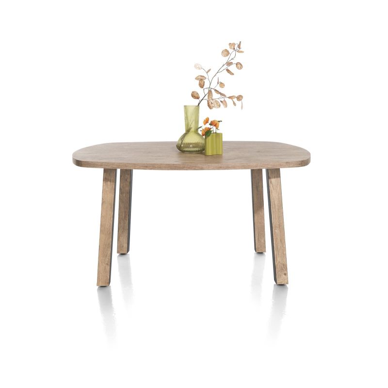 Pavarotti, table 150 x 120 cm - oval - 4 pieds métal avec accents bois - Henders and Hazel