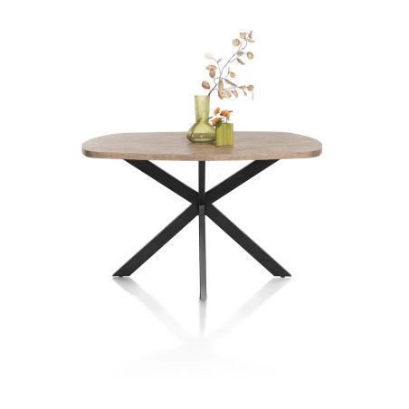 Pavarotti, table 150 x 120 cm - oval - piend central en métal - Henders and Hazel