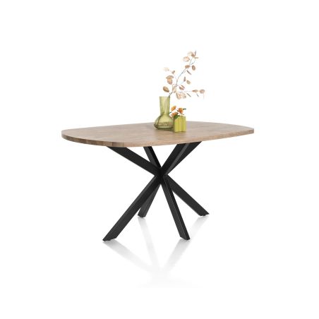 Pavarotti, table 150 x 120 cm - oval - piend central en métal - Henders and Hazel