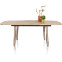 Pavarotti, table à rallonge 160 (+ 50) x 110 cm - 4 pieds métal avec accents bois - Henders and Hazel