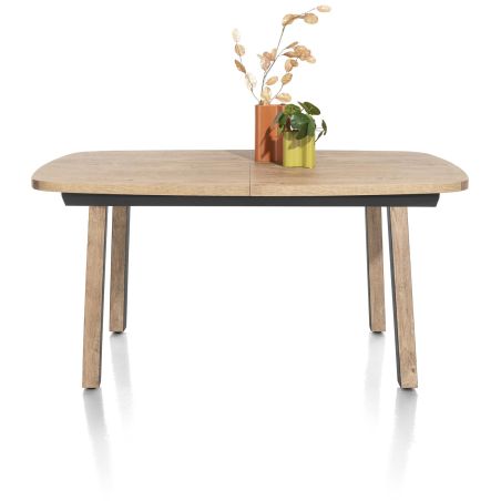Pavarotti, table à rallonge 160 (+ 50) x 110 cm - 4 pieds métal avec accents bois - Henders and Hazel