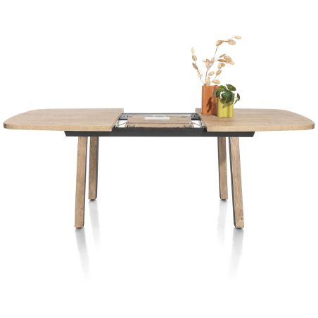 Pavarotti, table à rallonge 160 (+ 50) x 110 cm - 4 pieds métal avec accents bois - Henders and Hazel