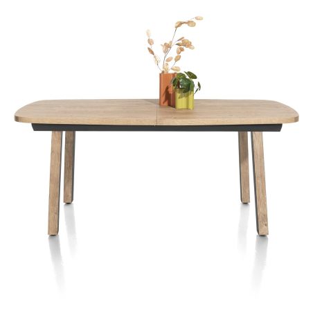 Pavarotti, table à rallonge 190 (+ 60) x 110 cm - 4 pieds métal avec accents bois - Henders and Hazel