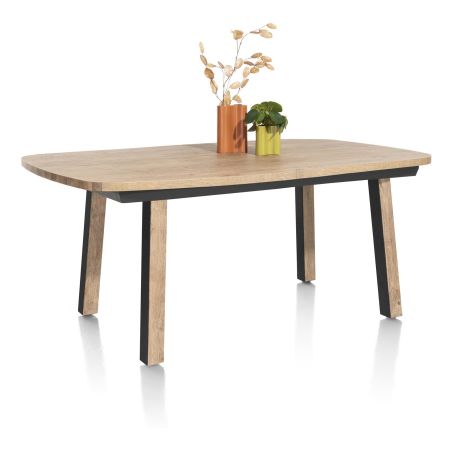 Pavarotti, table à rallonge 190 (+ 60) x 110 cm - 4 pieds métal avec accents bois - Henders and Hazel