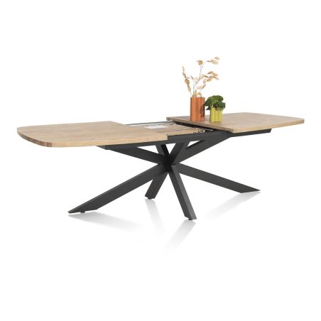 Pavarotti, table à rallonge 190 (+ 60) x 110 cm - pied central métal - Henders and Hazel