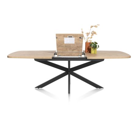 Pavarotti, table à rallonge 190 (+ 60) x 110 cm - pied central métal - Henders and Hazel