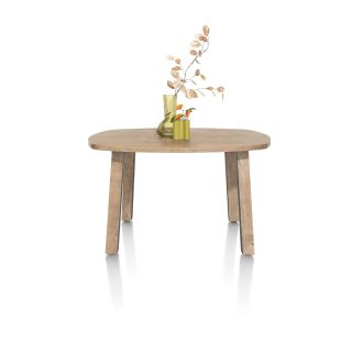 Pavarotti, table de bar 130 x 110 cm (hauteur: 92 cm) - 4 pieds métal avec accents bois - Henders and Hazel