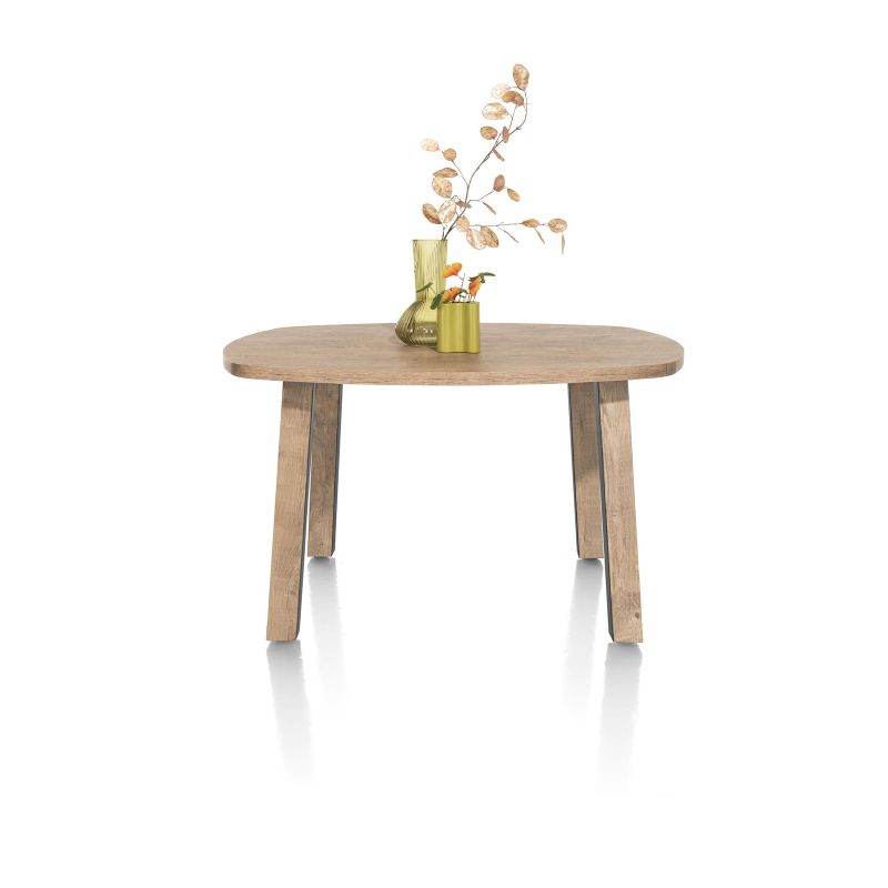Pavarotti, table de bar 130 x 110 cm (hauteur: 92 cm) - 4 pieds métal avec accents bois - Henders and Hazel