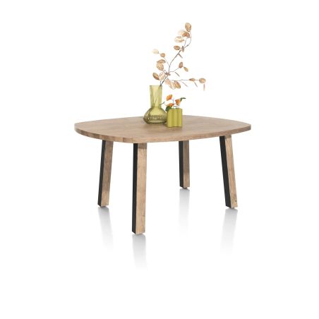 Pavarotti, table de bar 130 x 110 cm (hauteur: 92 cm) - 4 pieds métal avec accents bois - Henders and Hazel