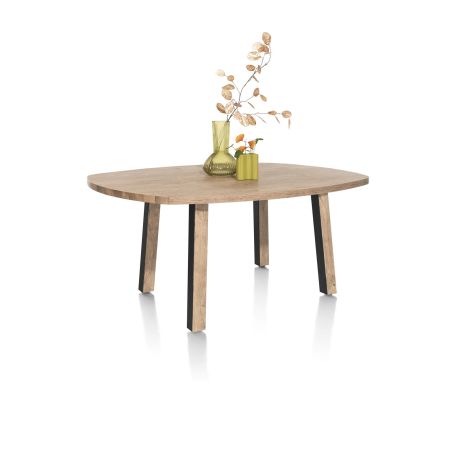 Pavarotti, table de bar 150 x 120 cm (hauteur: 92 cm) - 4 pieds métal avec accents bois - Henders and Hazel
