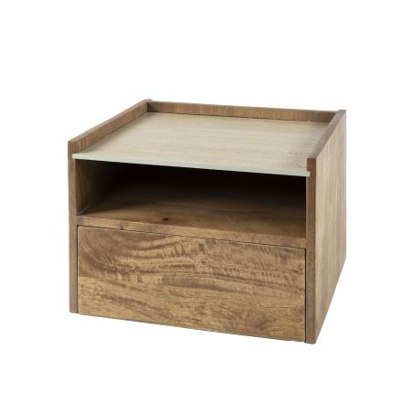 copy ofChevet suspendu NERON en bois de manguier avec 1 tiroir