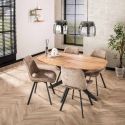 Table ovale MAXIME 150 cm en acacia massif avec pied central en métal