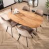 Table ovale MAXIME 150 cm en acacia massif avec pied central en métal