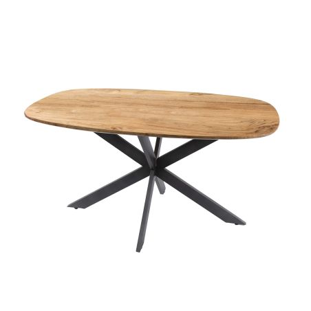 Table ovale MAXIME 150 cm en acacia massif avec pied central en métal