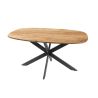 Table ovale MAXIME 150 cm en acacia massif avec pied central en métal