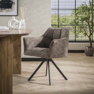 Fauteuil pivotant CORK en tissu rich - proposé en 3 coloris