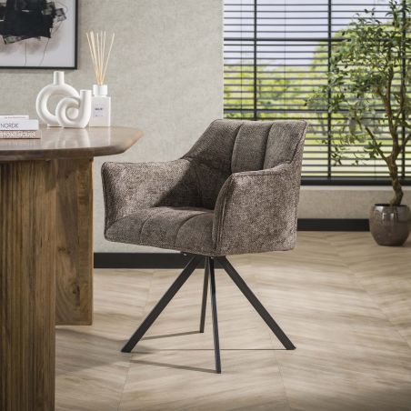 Fauteuil pivotant CORK en tissu rich - proposé en 3 coloris
