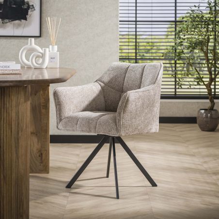 Fauteuil pivotant CORK en tissu rich - proposé en 3 coloris