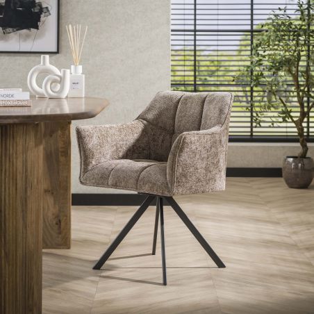 Fauteuil pivotant CORK en tissu rich - proposé en 3 coloris