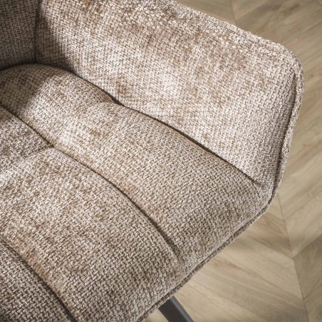 Fauteuil pivotant CORK en tissu rich - proposé en 3 coloris