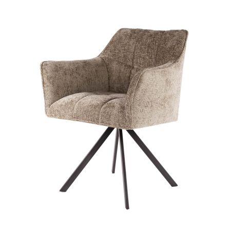 Fauteuil pivotant CORK en tissu rich - proposé en 3 coloris