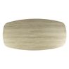 Table ovale SILAS 215 cm en céramique 3D travertin avec piètement en métal