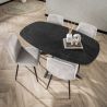 Table ovale 150 cm HERMAN en décor céramique avec pied central en métal