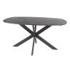 Table ovale 150 cm HERMAN en décor céramique avec pied central en métal