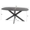Table ovale 150 cm HERMAN en décor céramique avec pied central en métal