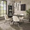 Table ovale 180 cm HERMAN en décor céramique avec pied central en métal