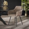 Chaise avec accoudoirs RICARDO en tissu rib cotelé - proposée en 3 coloris