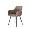 Chaise avec accoudoirs RICARDO en tissu rib cotelé - proposée en 3 coloris