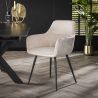 Chaise avec accoudoirs RICARDO en tissu rib cotelé - proposée en 3 coloris