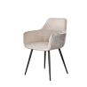 Chaise avec accoudoirs RICARDO en tissu rib cotelé - proposée en 3 coloris