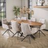 Table ovale 215 cm CLIFFORD en bois de manguier massif avec pied central en métal