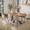 Table ovale 215 cm CLIFFORD en bois de manguier massif avec pied central en métal