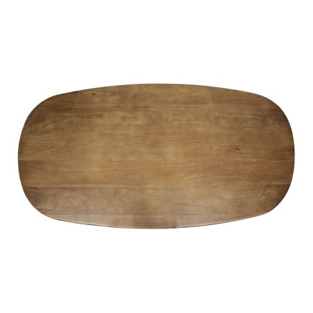 Table ovale 215 cm CLIFFORD en bois de manguier massif avec pied central en métal