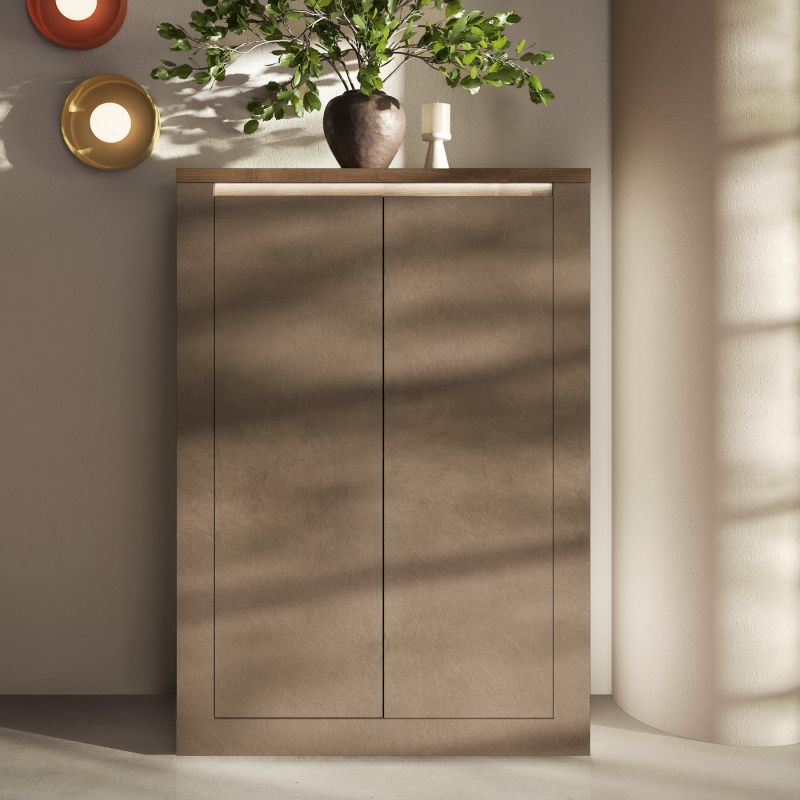 Buffet haut 2 portes CRONOS BRONZE MERCURE avec LED inclus