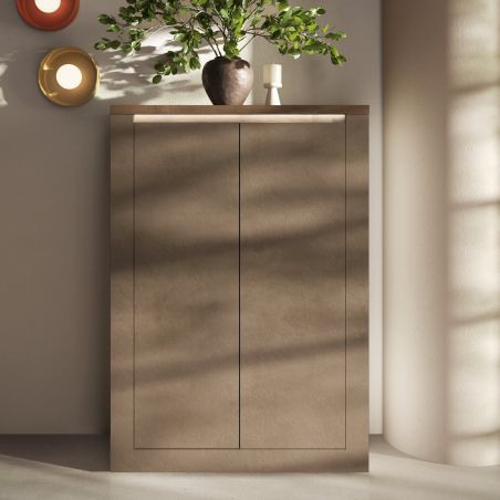 Buffet haut 2 portes CRONOS BRONZE MERCURE avec LED inclus