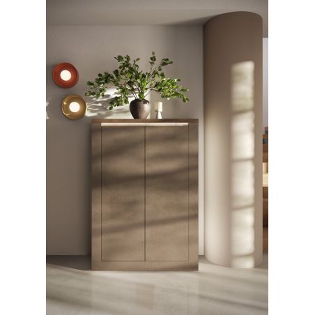 Buffet haut 2 portes CRONOS BRONZE MERCURE avec LED inclus