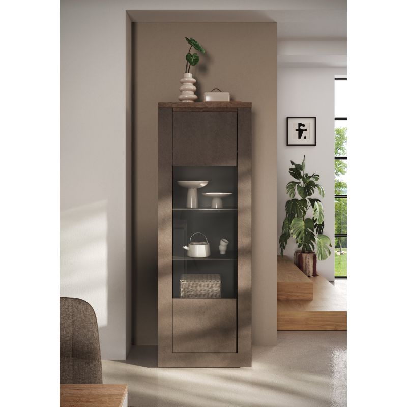 Vitrine 1 porte CRONOS BRONZE MERCURE