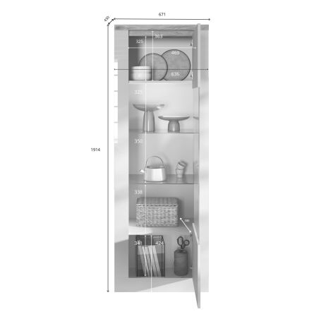 Vitrine 1 porte CRONOS BRONZE MERCURE