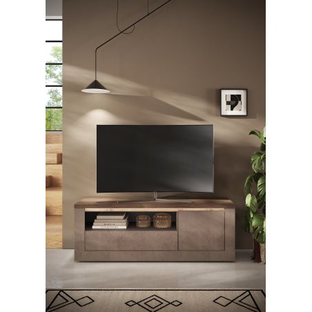 Meuble TV 156 cm CRONOS BRONZE MERCURE avec LED inclus