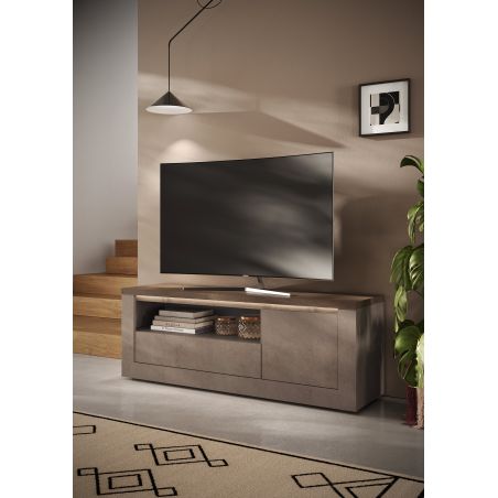 Meuble TV 156 cm CRONOS BRONZE MERCURE avec LED inclus