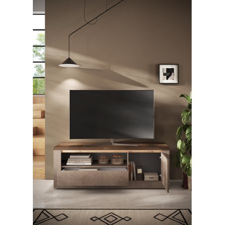 Meuble TV 156 cm CRONOS BRONZE MERCURE avec LED inclus