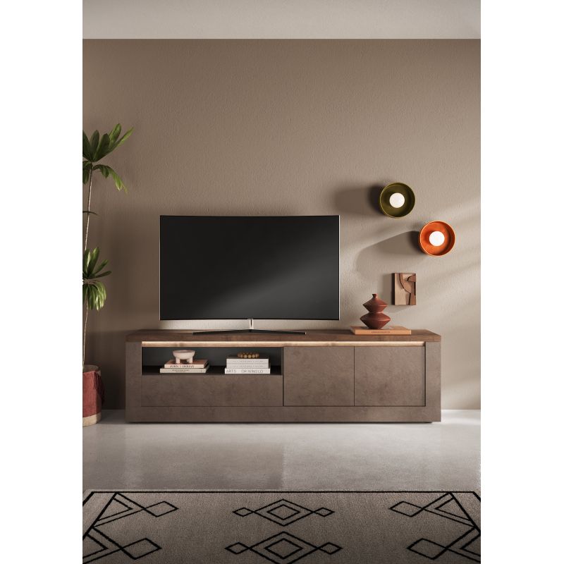 Meuble TV 210 cm CRONOS BRONZE MERCURE avec LED inclus