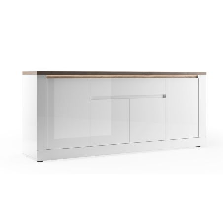 Buffet 4 portes et 1 tiroir CRONOS BLANC MERCURE avec LED inclus