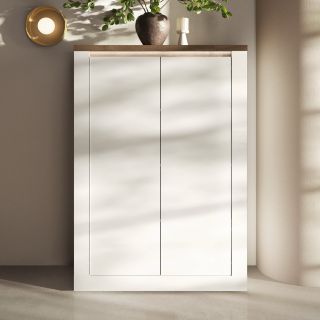 Buffet haut 2 portes CRONOS BLANC MERCURE avec LED inclus